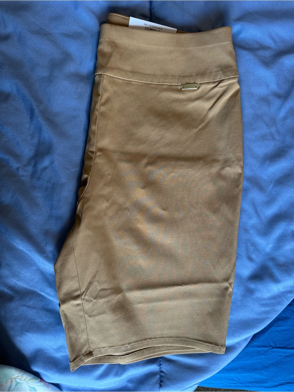 INC International Concepts Classic Bermuda Pull-On Shorts in Camel